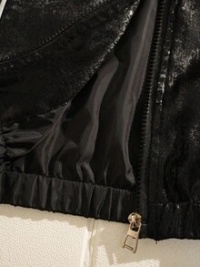 SHEIN Explorewe Tween Girl Reflective Stripe Glow-In-The-Dark Hoodie Jacket Fall Winter - Silver - View 8