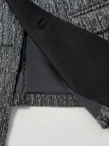 Manfinity AFTRDRK 男士银色V领正装西装外套，春夏季男士双排扣西装男士纹理西装男士时尚西装男士西装婚礼西装 - 銀色 - 查看 4