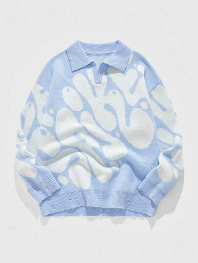 Street Life Pull ample à manches longues avec motif de lettres, style décontracté. Automne/Hiver