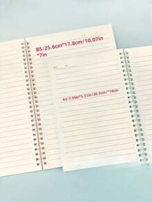 SHEIN 6 包 60 120 页 A5 B5 83x59 英寸螺旋笔记本学院横线 7 毫米厚纸板封面 6 种颜色学习笔记日记写作返校办公用品线圈笔记本大容量厚简约时尚多色笔记本适合学生女士工作家庭夏季秋季文具礼物