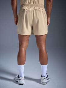 DRIFTMERE Herren Anti-Verlust Reißverschlusstasche Kordelzug Taille Sport Shorts Frühling bis Sommer, Herren Schnelltrocknende leichte Shorts, für Gym und Fitness mit guter Dehnbarkeit und Kühleffekt geeignet für den Sommer, Athleisure Stil, sportliche Mode - Khaki - Übersicht 2