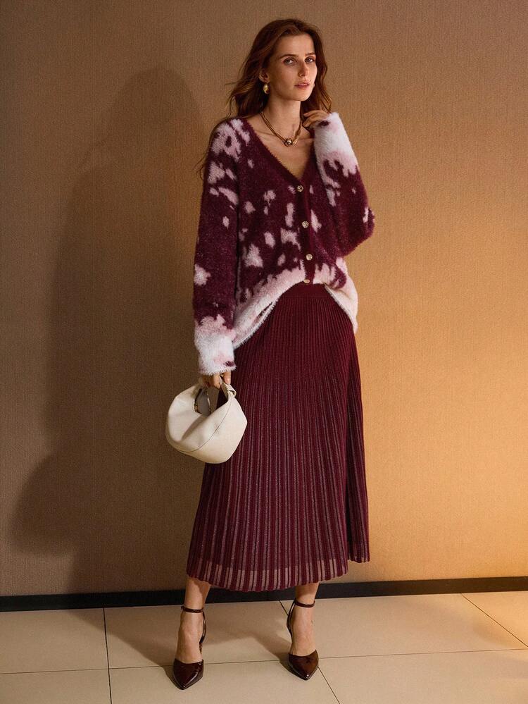 ALL OVER PRINT BUTTON UP CARDIGAN