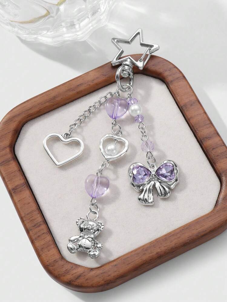 ROMWE Kawaii 2pcs Y2K Chic & Stylish Silver Star Chain Hollow