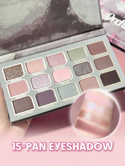 SHEGLAM Orchid Hour 15-Pan Palette Brand Beauty Makeup Face Paint Cosmetic For Women Girls Perfect For Winter Spring Ideal For Y2K Fancy Fashion Suitable For Birthday Gift Party Ready Best Color