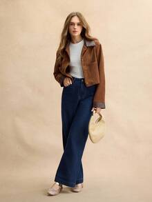 Rosivie 女士时尚杏色编织镂空平底鞋 - 金色 - 查看 2