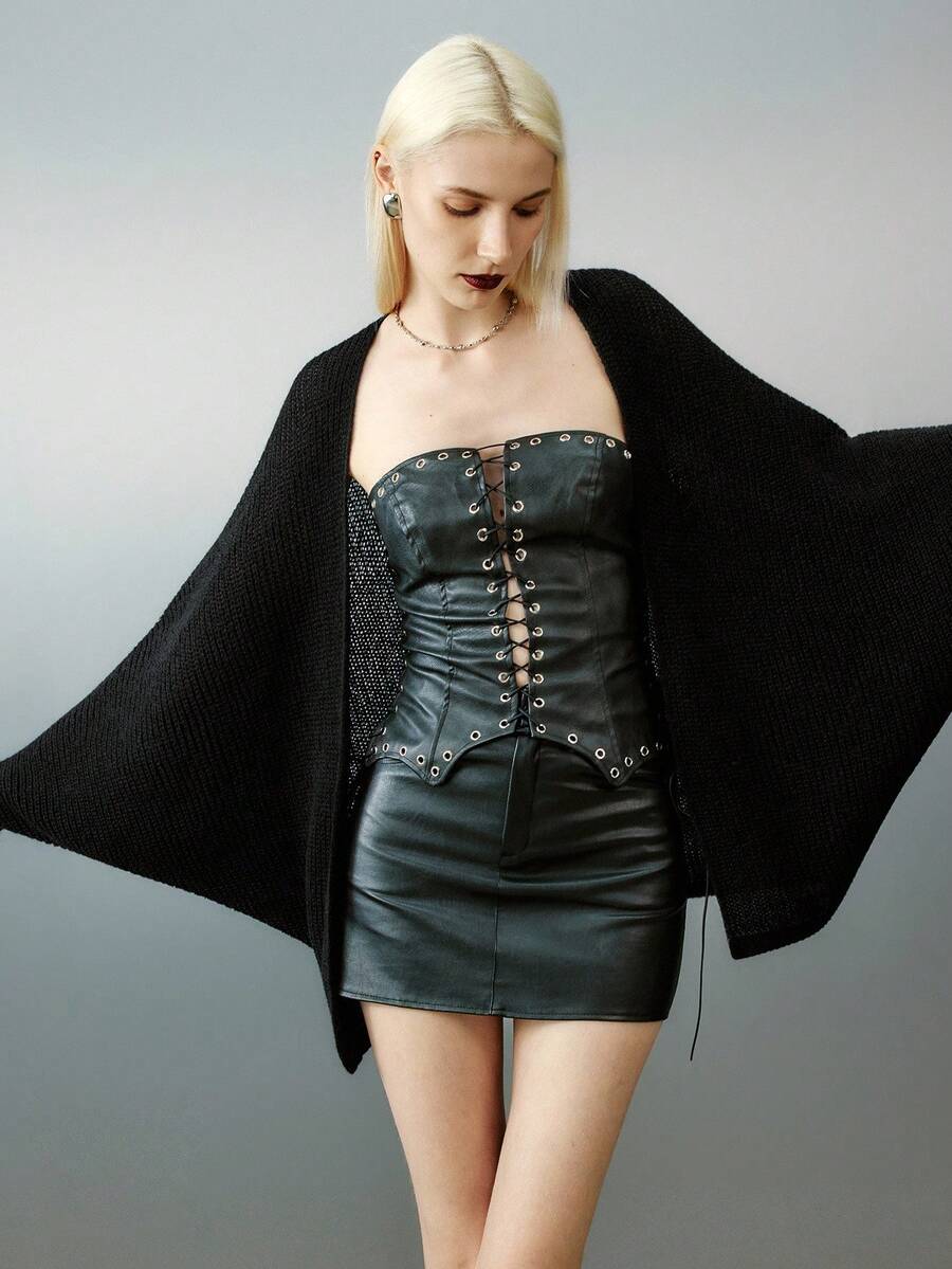 Airlisse Batwing Sleeve Ribbed Knit Cardigan,Long Sleeve Tops Fall Winter Cloth For Women