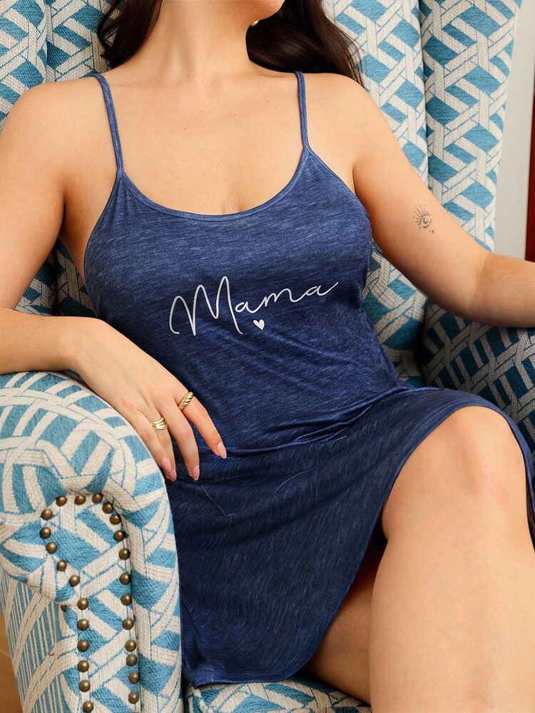 加大码女式美式休闲双口袋针织吊带睡袍女式睡衣裙女式睡裙加大睡裙加大睡裙背心睡袍 - 彩色 - 查看 6