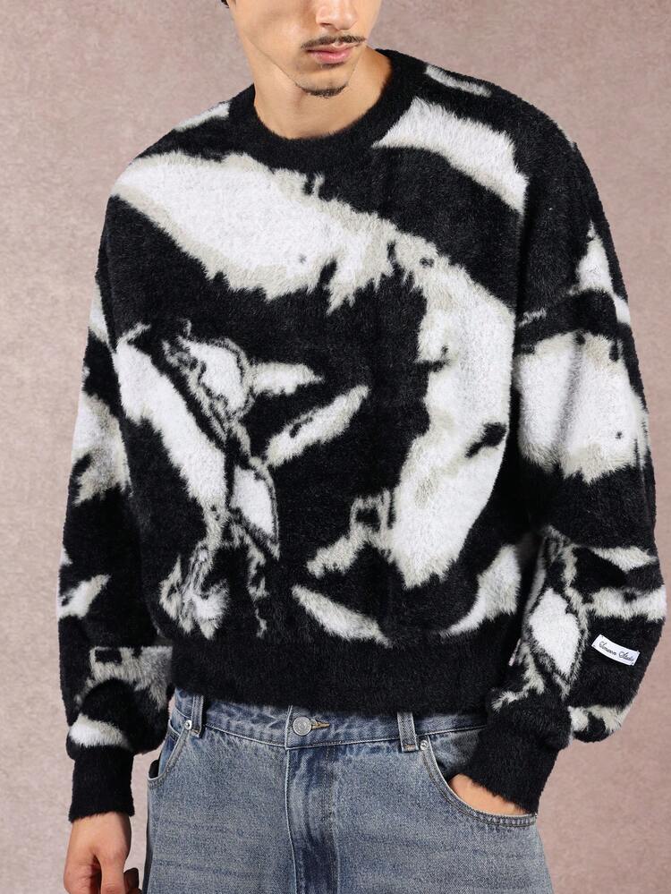 Textured Knit Crew Neck Jumper With Ribbed Trim