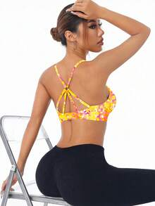 Easithlete 女士时尚豹纹运动文胸 - 彩色 - 查看 7