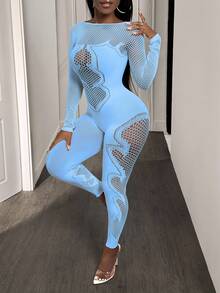 BamGleam 女士性感镂空提花紧身连衣裤