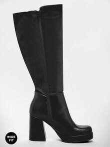 SHUZIA 女士时尚舒适宽筒粗跟及膝靴