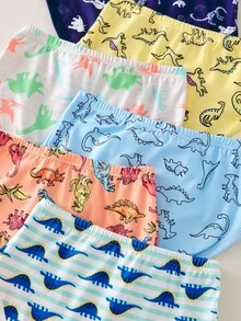 6pcs/Pack Celana Dalam Anak Laki-Laki Lucu Aneka Warna Dasar Lembut Nyaman Seri Dinosaurus - MultiWarna - View 7