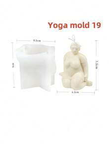 Moule en silicone pour bougie représentant des femmes rondes en posture de yoga 3D. Outil pour cire de soja, plâtre, savon fait maison. Parfait pour la décoration d'intérieur et les diffuseurs de parfum - Blanc - Voir 24