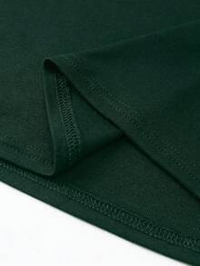 INAWLY Áo thun cổ tròn dài tay dáng ôm màu xanh ô liu cỡ lớn dành cho nữ - Nhiều màu - Xem 5