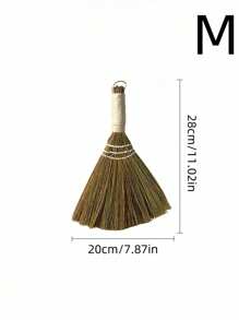 Cirelle 1PC Mini Natural Wheat Straw Handheld Broom – Soft Bristles Dust Sweeper For Sofa, Table, Desk, Carpet Cleaning – Home, Office, Kitchen Cleaning Tool - Brown - View 10