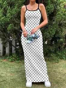 SHEIN EZwear Đầm maxi ôm sát cơ thể dài tối giản, thoải mái, phù hợp cho mùa hè - Nhiều màu - Xem 3