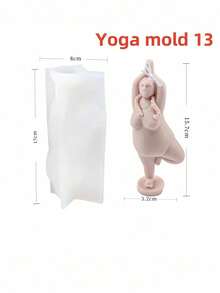Moule en silicone pour bougie représentant des femmes rondes en posture de yoga 3D. Outil pour cire de soja, plâtre, savon fait maison. Parfait pour la décoration d'intérieur et les diffuseurs de parfum - Blanc - Voir 14