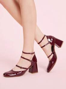 CUCCOO DOLLMOD 女士时尚酒红色高跟鞋 - 酒紅色 - 查看 4