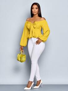 SOLERSUN Sexy Elegant Simple Xuân Thu Nữ - Màu Mù tạt vàng - Xem 5