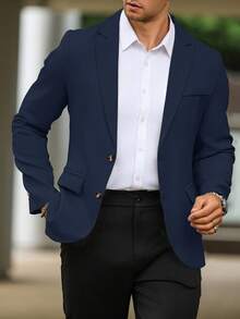 Manfinity Mode 男士长袖翻领商务旅行休闲西装外套