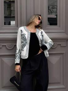 MOTF PREMIUM 刺绣植物长袖夹克 - 白色 - 查看 5