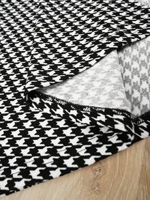 Elenzga Chaqueta de cuello abotonado con estampado de pata de gallo, de corte ajustado y vuelo, talla grande - Blanco y Negro - Ver 3