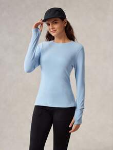 OutZeal 女士柔软拉绒表窗长袖蓝色户外T恤日常休闲 - 藍色 - 查看 11