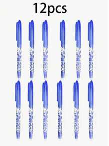 5/8/12 件套蓝色可擦笔（带橡皮擦）、摩擦笔（末端带橡皮擦）、可擦除凝胶笔、儿童和成人书写工具、开学季返校用品、男孩背包铅笔笔、圣诞装饰、客厅装饰 - 藍色 - 查看 15