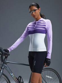 Powerista Women's Casual Sports Contrast Color Print Zip-Up Jacket