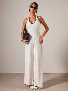 COSMINA Women's Sexy Backless Halter Jumpsuit, Summer - Multicolor - View 3