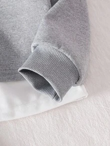 Genkimix Kids Set de 2 sudaderas holgadas con estampado floral y decoración de lazo, estilo coreano para niñas