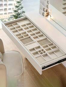 1/5 pezzi Vassoio espositore per gioielli, Scatola organizer per gioielli, Scatola contenitore per cosmetici, Vassoio organizer per cosmetici, Scatola espositore per anelli, Vassoio organizer per anelli, Scatola espositore per collane, Vassoio organizer per collane, Scatola di stoccaggio beige, Gioielli, Profumi, Cancelleria. Un regalo perfetto per le donne., Per vacanze al mare, Collezione bagno, Collezione camera da letto, Capacità elevata - Multicolore - Visualizzare 5