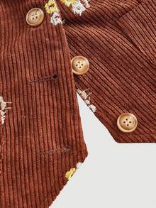 SHEIN MOD Plus Size Women's Embroidered Khaki Cropped Tank Top, Black Knit Pants Vest And Pants Set Wide Leg Pants Woman 70s Women Outfit, Embroidered Tops, Vintage Corduroy, Autumn And Winter Suits, Matching Suits Two Pieces Outfit Set Wide Leg Pants Outfit Brown Vest Outfit 70s Outfit Women Outfit Set Brown Outfit Women