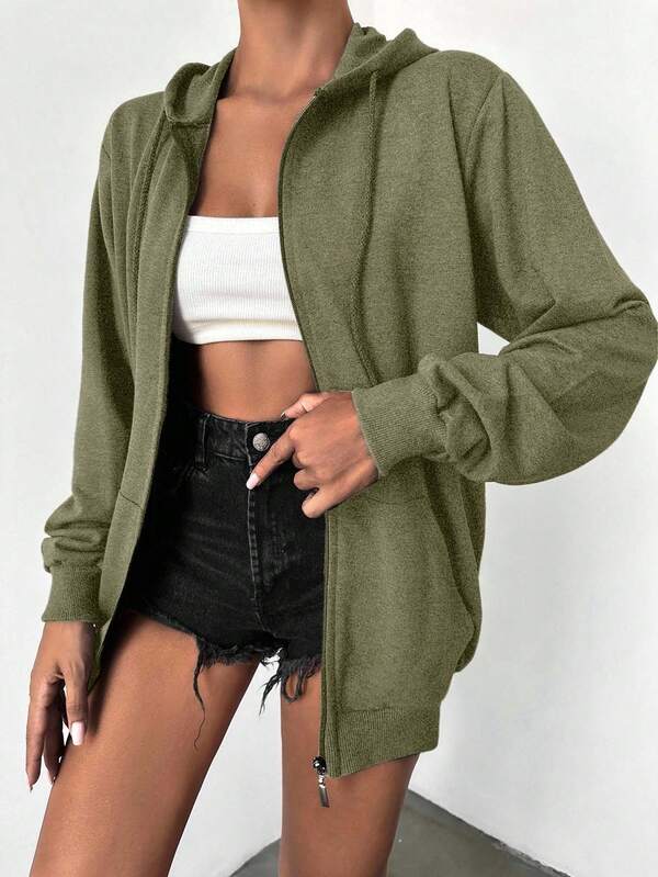 Bluza z kapturem zapinana na suwak, wykonana w 100% z bawełny