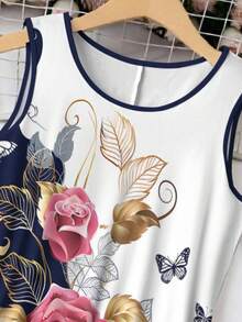 EMERY ROSE Đầm không tay cổ tròn in hoa cỡ lớn cho nữ - Nhiều màu - Xem 3