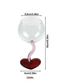 Joivida 1 件浪漫风格红色心形玻璃高脚圣代杯，INS 风格冷萃咖啡杯，创意家居饮水杯，冰淇淋甜点杯，家居装饰和节日礼物，适合生日、烧烤派对、男朋友和女朋友 - 彩色 - 查看 7