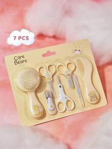 SHEIN X Care Bears 7pcs Baby Care Kits,Hair Brush, Comb, Scissors, Nail Clipper Manicure Tool Set, Protection,Gift
