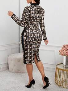 Fleurora Autumn And Winter Elegant Commuting Office Colorful Knitted Zipper Long Sleeve Plus Size Co-Ords Fall Clothes For Women Autumn Clothes Fall Outfits For Women Fall Clothes Fall Women Clothes Autumn Outfits For Women Autumn Women Winter Clothes Winter Clothes For Women Winter Set Women's Winter Clothes Brown - Multicolor - View 2