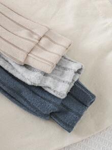 Playful Pals 3件套男婴撞色抓绒连体衣，拼接圆领长袖带口袋保暖罗纹连体衣，休闲户外服，秋冬季