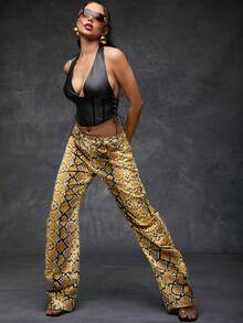 Denimoi Premium Denim Snake Print Baggy Jeans - Multicolor - View 2