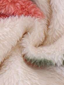 SHEIN Toddler Girls' Cute Red Peach & Cherry Blossom Long Sleeve Hooded Fleece T-Shirt With Printed Leggings T-Shirt Set Fall Winter - Apricot - View 8