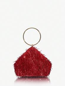 SHEIN SXY Borse a mano da donna, borse da sera, alla moda, eleganti, semplici, personalizzate, versatili, classiche, con perline verticali, argento, paillettes, adatte per cocktail festa, feste, balli, uscite, compleanni, serate, Natale