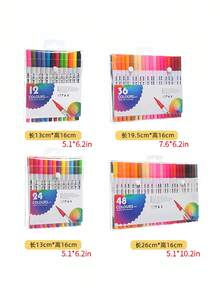 SHEIN Bộ bút dạ hai đầu 120/100/80/60/48/36/24/12 chiếc, Bộ bút dạ đầu mềm có thể giặt được, Nhiều mẫu mã để lựa chọn, Giấy vẽ không thấm nước, Bộ sưu tập nghệ thuật, Bút vẽ Graffiti, Bộ bút dạ màu nước, Bút màu dung lượng lớn chống nước, Quà tặng hoàn hảo, Bút dạ - Nhiều màu - Xem 5