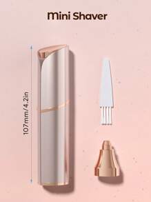 Teckwe Recortador de cejas eléctrico portátil recargable, epilador de cejas indoloro, afeitadora de cejas para mujeres, herramienta de afeitado facial, también para piernas, labios, axilas y manos, pelusa de durazno-oro rosa - Oro champán - Ver 7