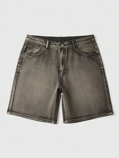 Goth Men's Casual Street Style Cross Embroidered Pocket Denim Jeans