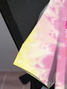 SpongeBob SquarePants | SHEIN 大码女式夏季休闲日常度假趣味可爱卡通扎染印花宽松落肩T恤 - 白色 - 查看 4