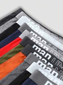 10pcs Men's Soft Breathable Comfortable Letter Waistband Briefs  Multipack Underwear - Multicolor - View 3