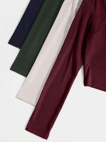 EURMUSE Multi-Color Versatile Layering Knit T-Shirt - Multicolor - View 4