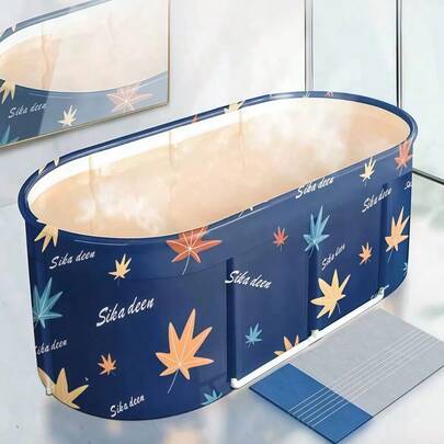 SHEIN 1 pieza Bañera portátil y plegable, sin instalación requerida con cubierta, bañera de hielo portátil para atletas, bañera de agua fría inflable multicapa para recuperación, bañera independiente adecuada para interiores, gimnasio y entrenamiento con agua fría