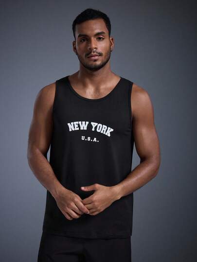  DRIFTMERE 男士背心，纽约市背心，复古纽约运动背心，春夏款，无缝舒适，适合健身房锻炼，休闲运动风，运动时尚，适合春夏穿着